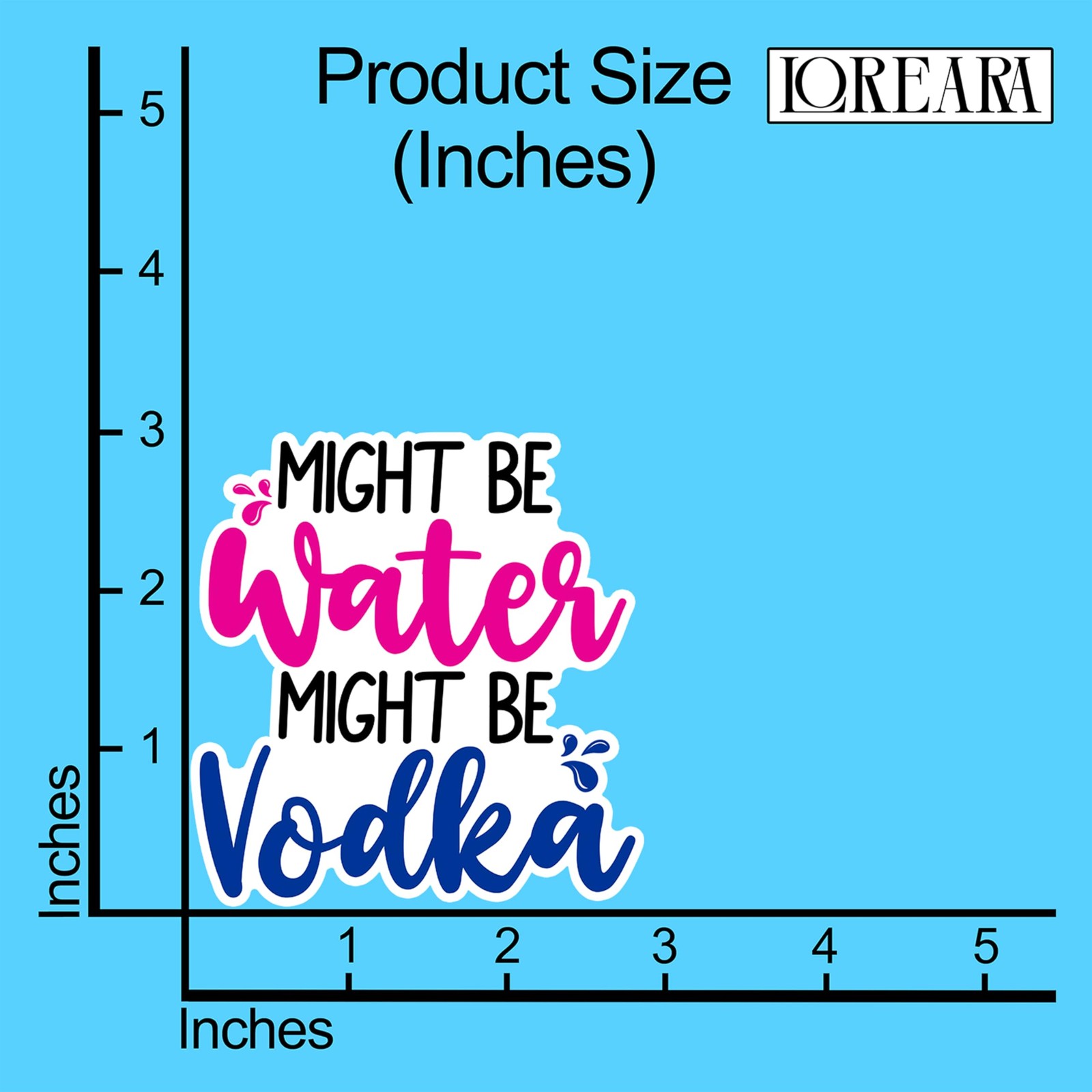 LOREARA Might Be Water Might Be Vodka Sticker 2.9×3 Inch