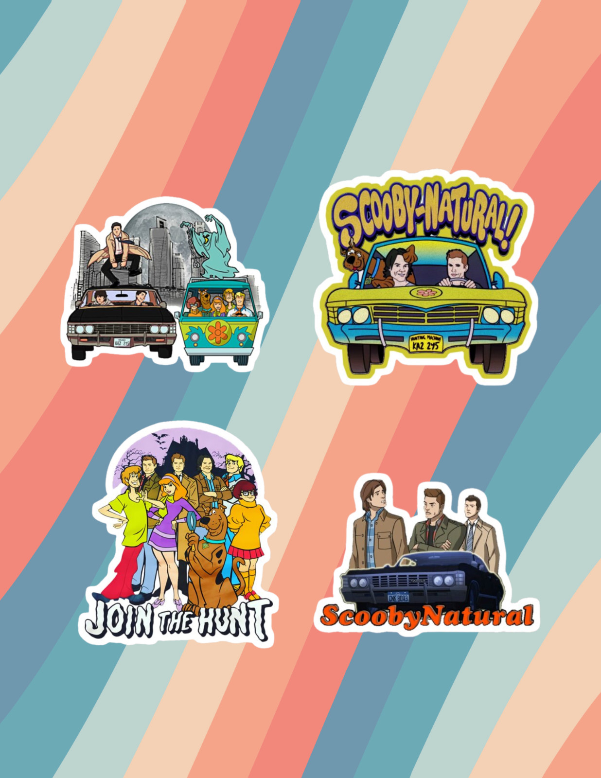 Scooby Natural Scooby Doo Supernatural 4pc Sticker Pack
