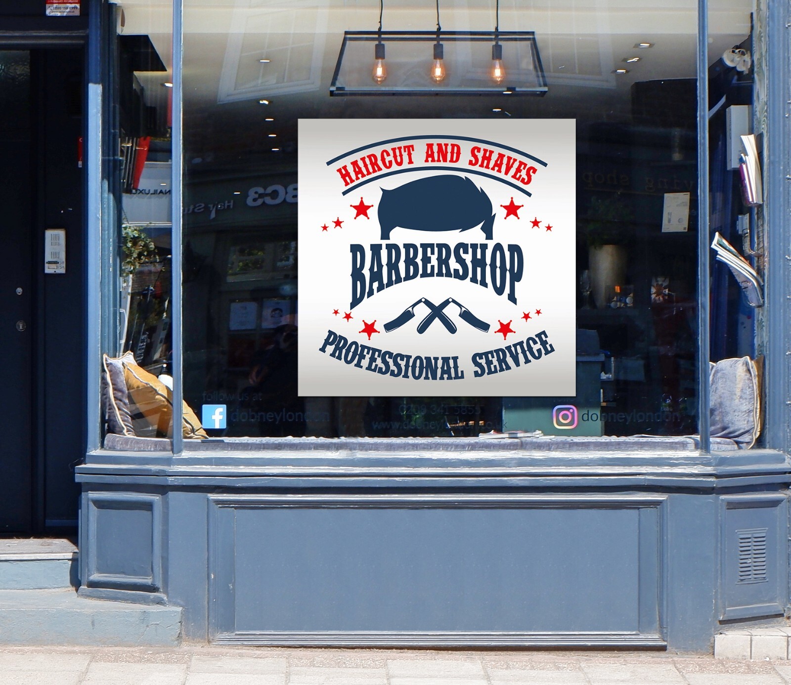 3D Man Hair Cut K154 Barber Shop Window Stickers Vinyl Wallpaper Wall Murals Kay
