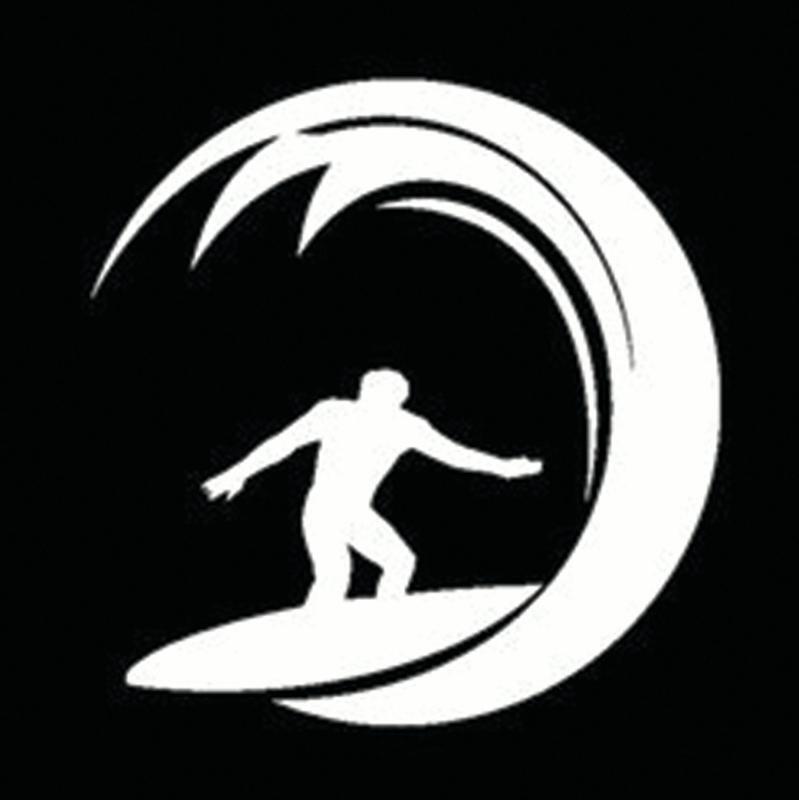 Surfing Decal Sticker | Surfer Decal | 5.5-Inches | White Vinyl Decal