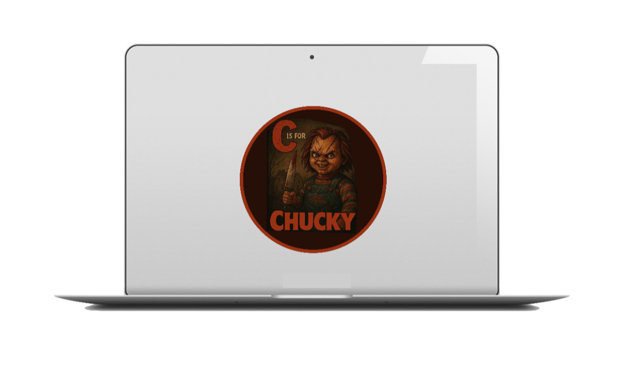 Halloween – "C" For Chucky – 4" Decal Vehicle Cooler Laptop Decor Frame Bucket