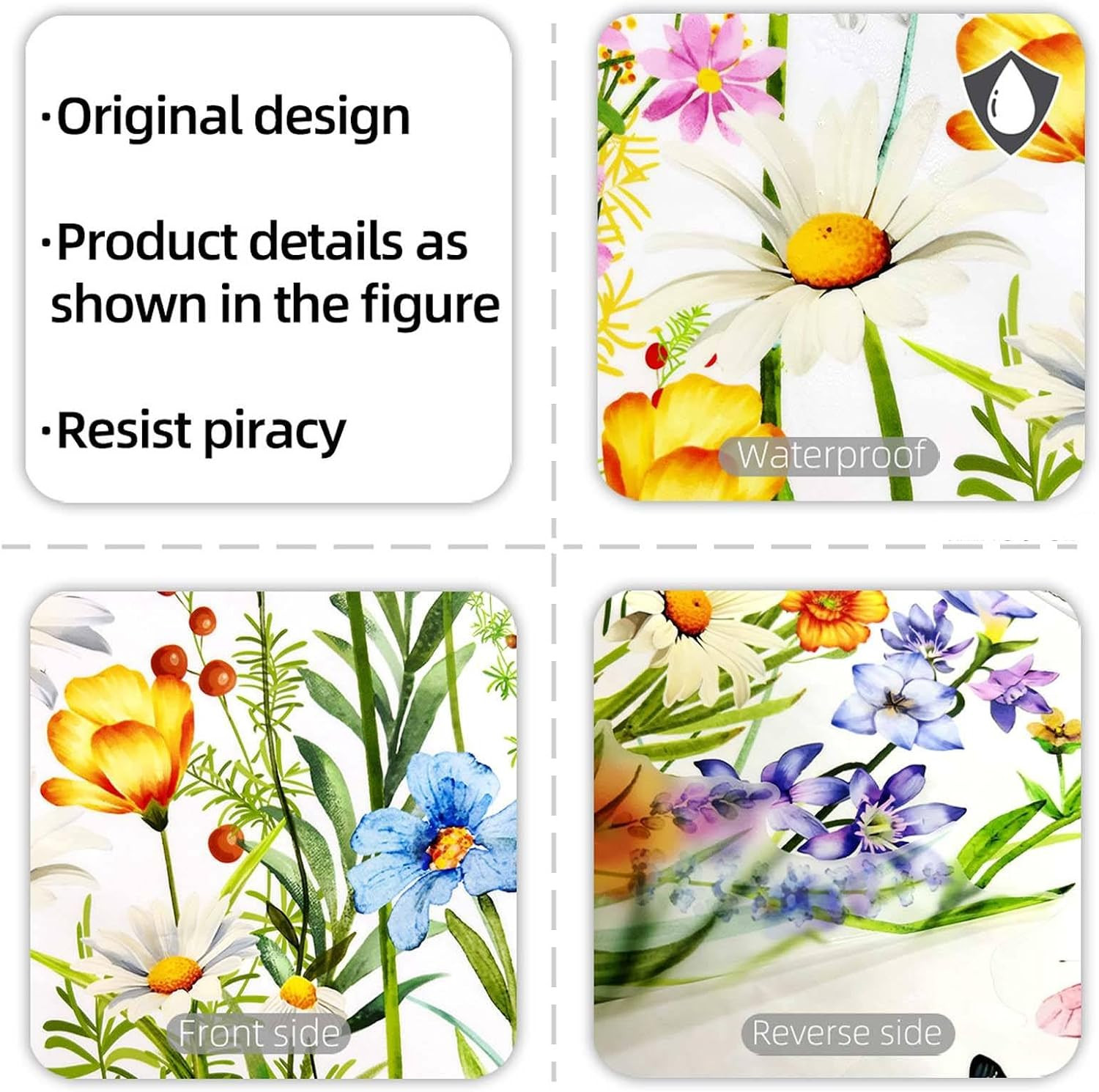 Garden Flower Wall Art Decor Daisy Floral Decals Watercolor Stickers