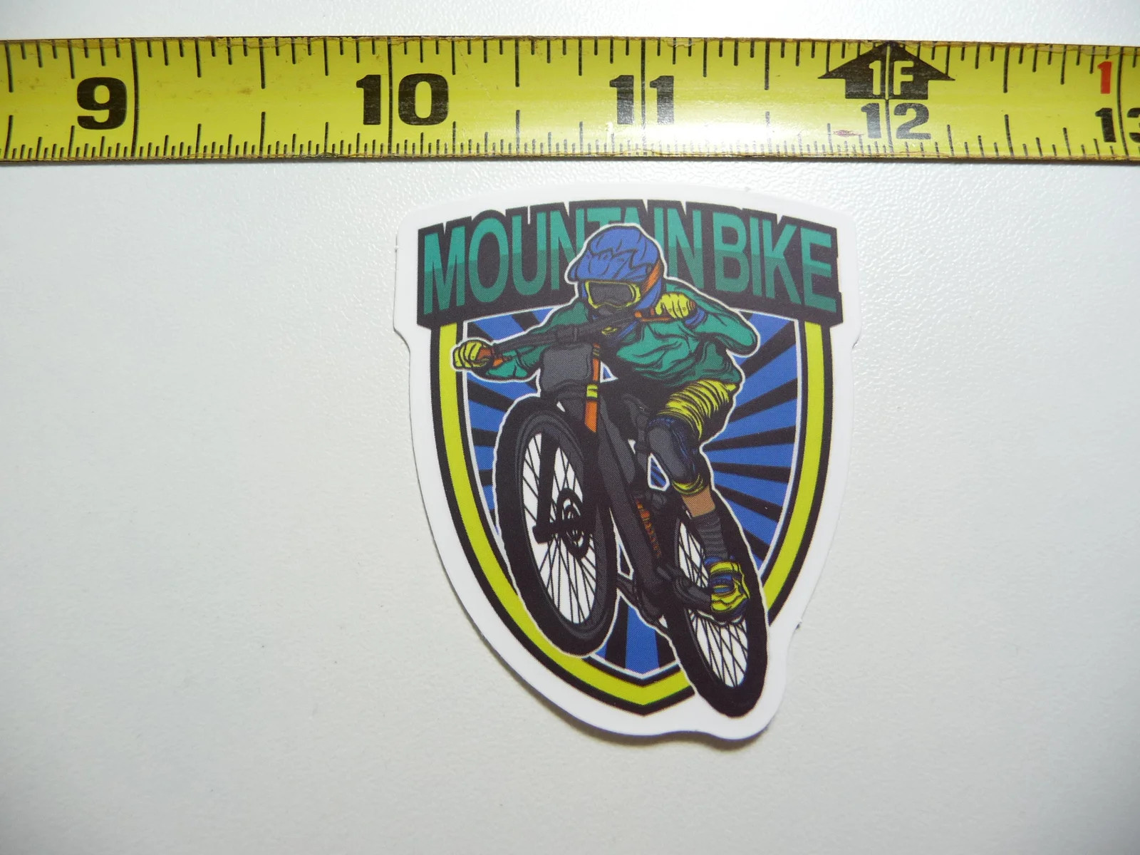 MTB MOUNTAIN BIKE COLORFUL SHIELD SMALL STICKER DECAL RIDE RIDER FUNNY