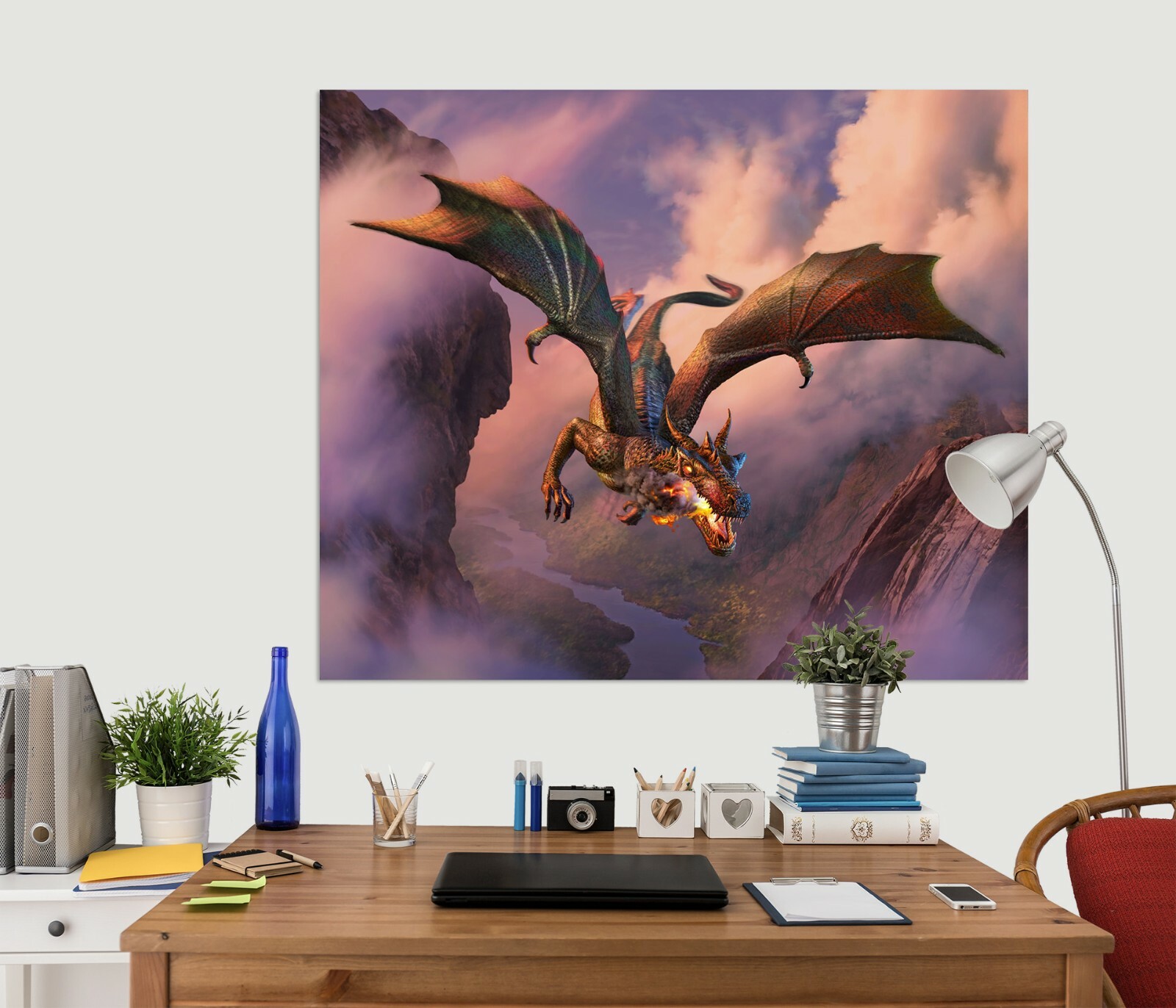 3D Flying Dragon 2483RAI Wall Stickers Wall Mural Decals Jerry LoFaro Honey