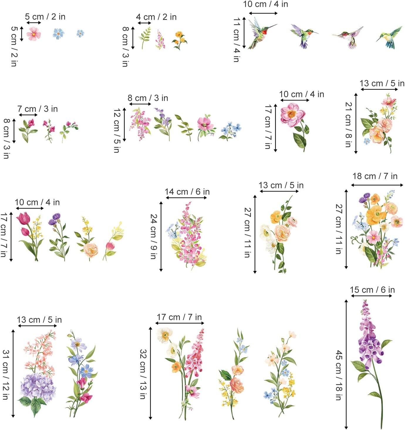 Spring Flower Window Clings Iris Floral Bird Glass Sticker Decal Anti