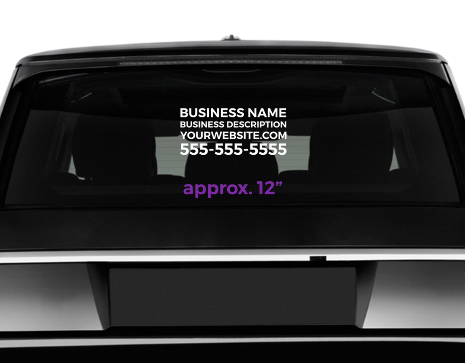 Custom Business Car Vinyl Decal Sticker – Back Windshield Custom Business Car