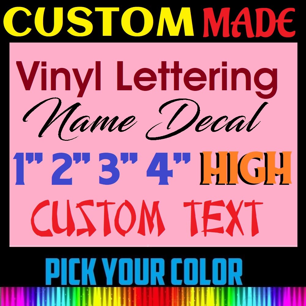 1" 2" 3" 4" HIGH CUSTOM TEXT NAME Personalized Vinyl Lettering, Car, Door, Windo