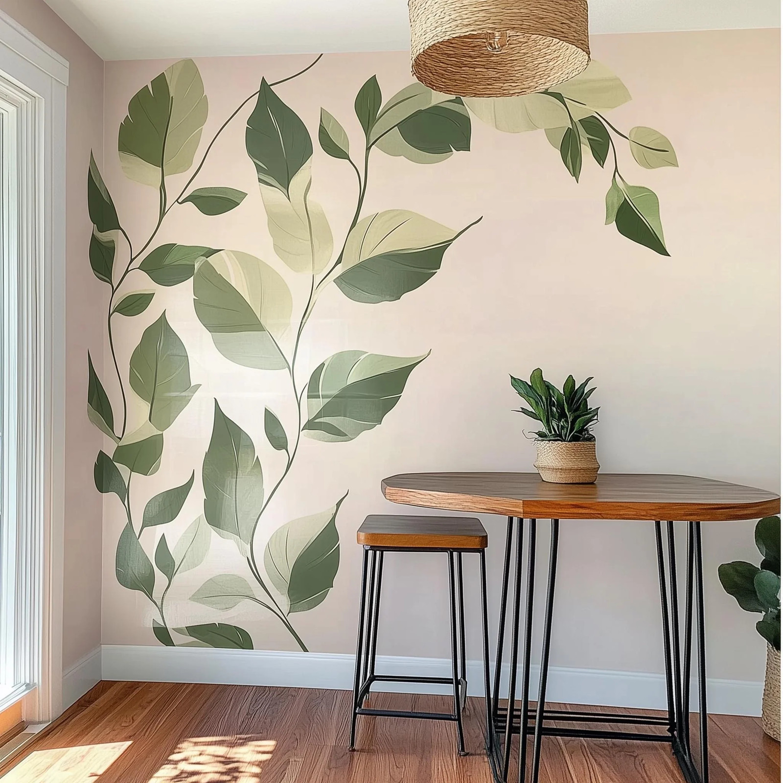 Botanical Wall Decal Sticker | Green Leaf Wall Decor