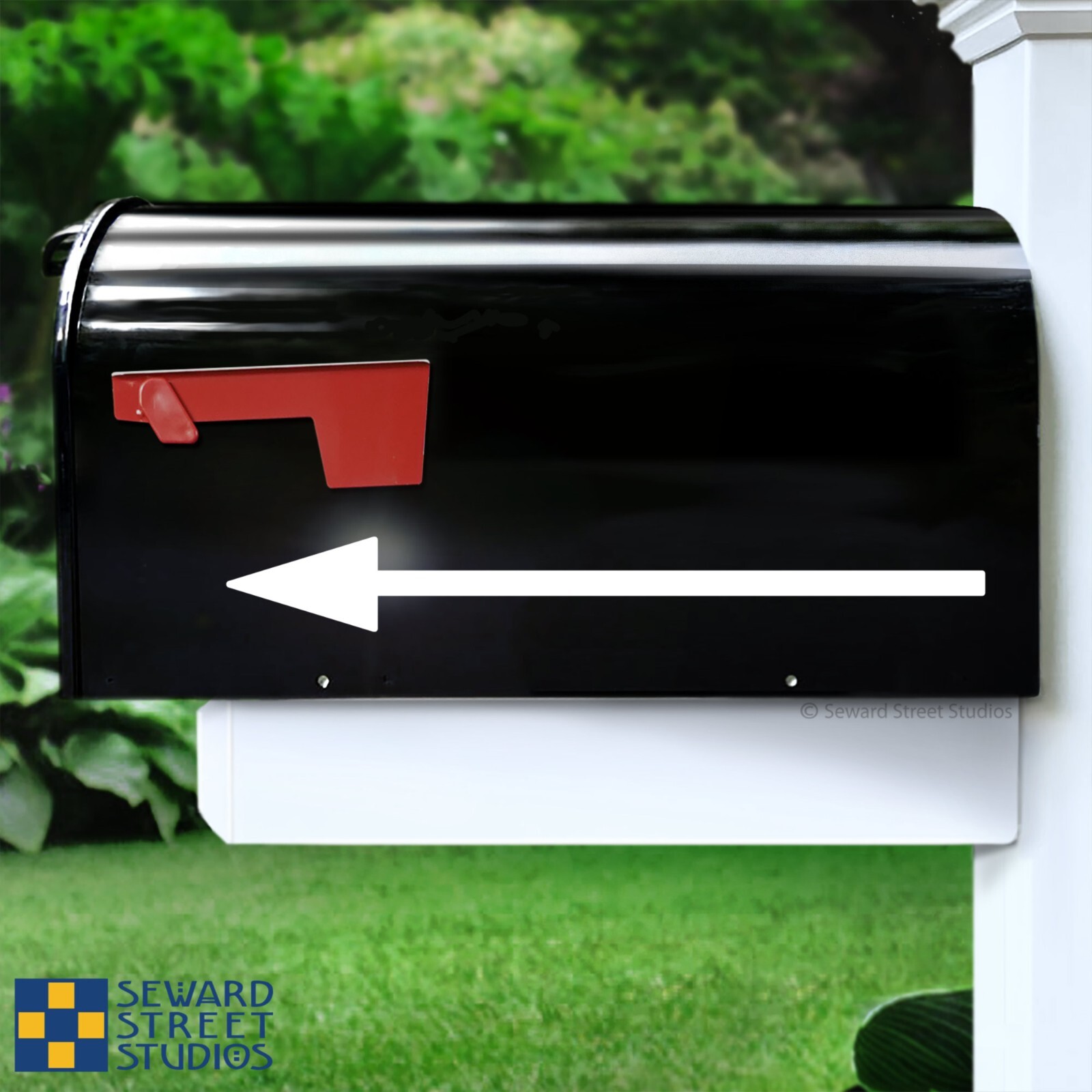 Set of 2 Reflective Mailbox Arrow Decals, Two Outdoor Arrow Stickers #1391R-SZ