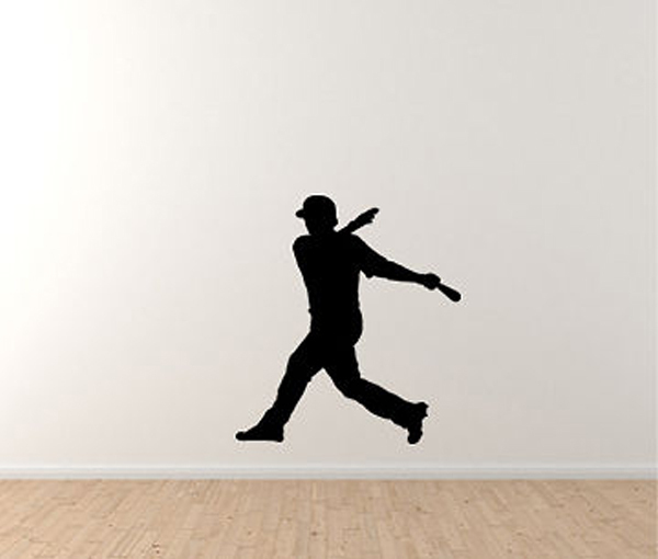 Sports Silhouette – Baseball Batting Homerun Version 1 – Vinyl Wall Decal