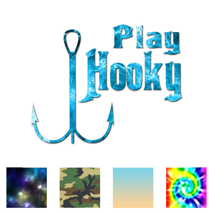 Play Hooky Fishing – Vinyl Decal Sticker – Multiple Patterns & Sizes – ebn536