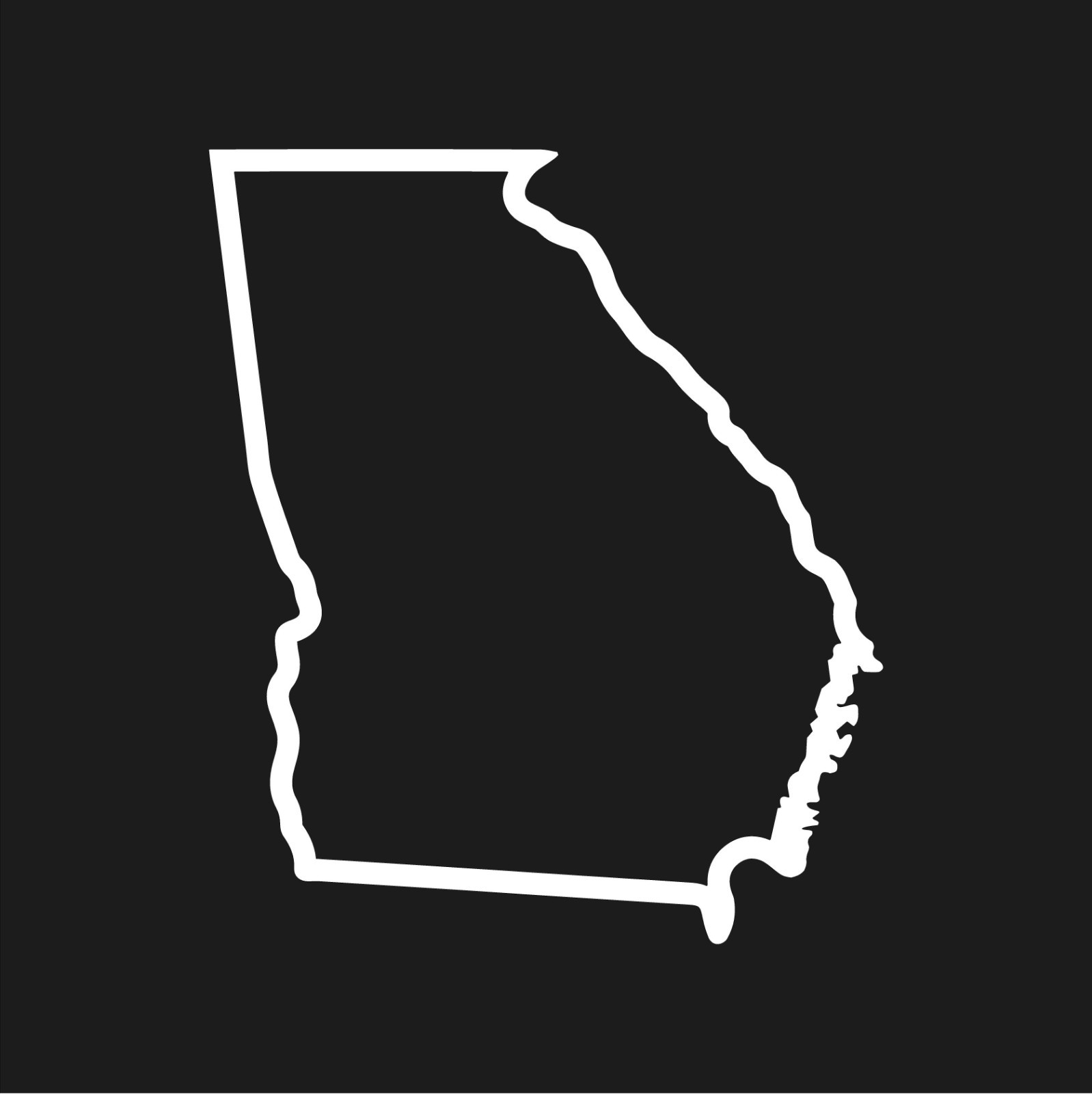 Georgia Outline Vinyl Decal Hallow State Line shape sticker