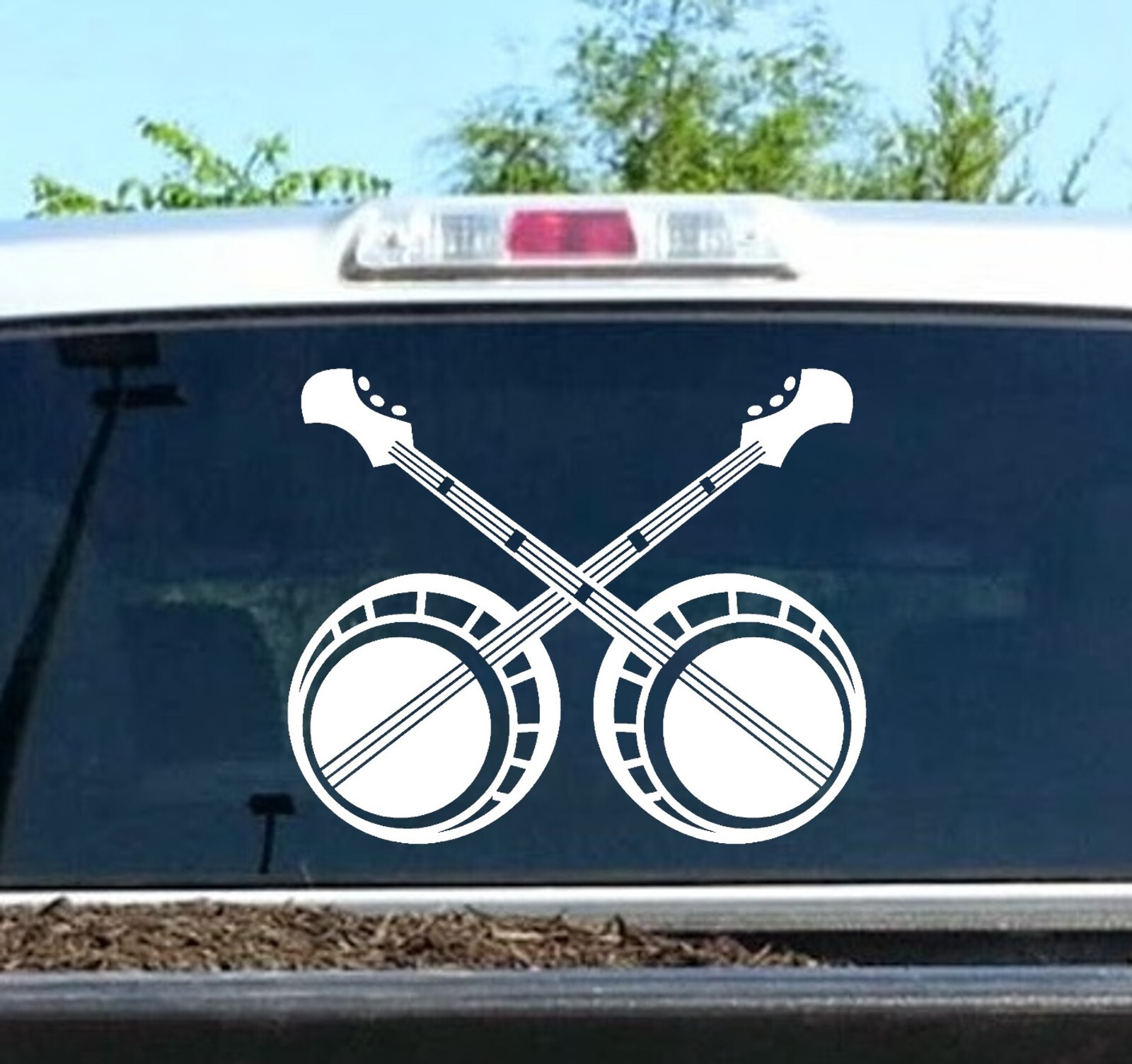 Bluegrass Banjo Decal Sticker Truck SUV Van Large Mountain Music 5-String 12×15