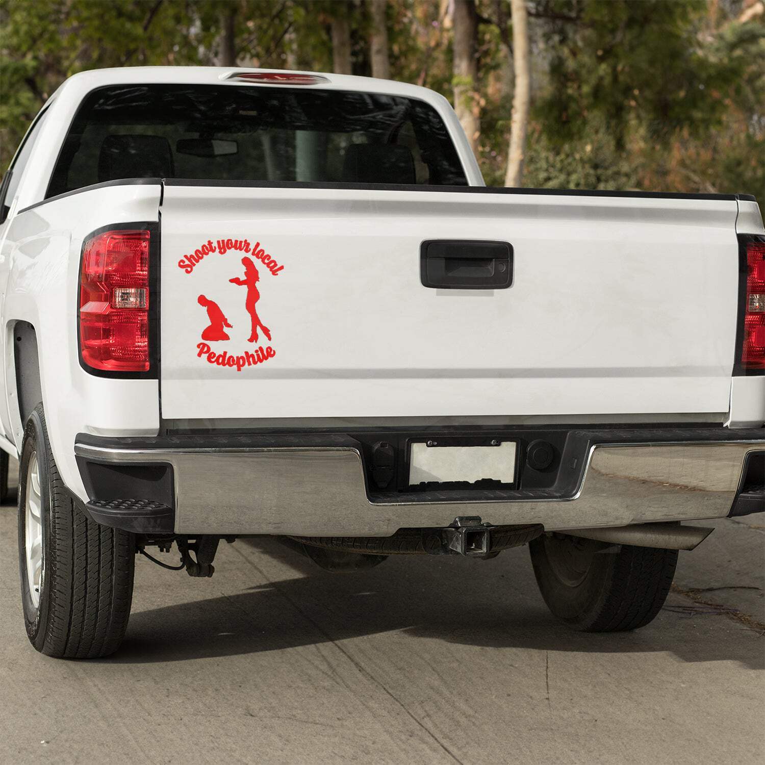 Shoot your local pedophile Vinyl decal (save the kids) truck car van window