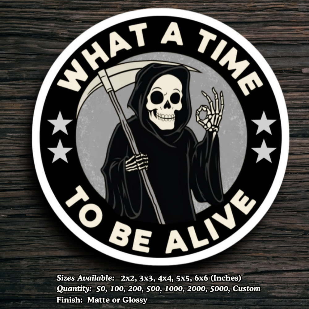 Grim Reaper Sticker Waterproof Vinyl Die Cut Glossy Matte Laminated NEW