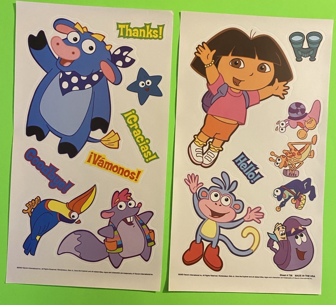 Dora The Explorer Wall Decal Decor Stickers Set Peel Stick Remove Made In USA