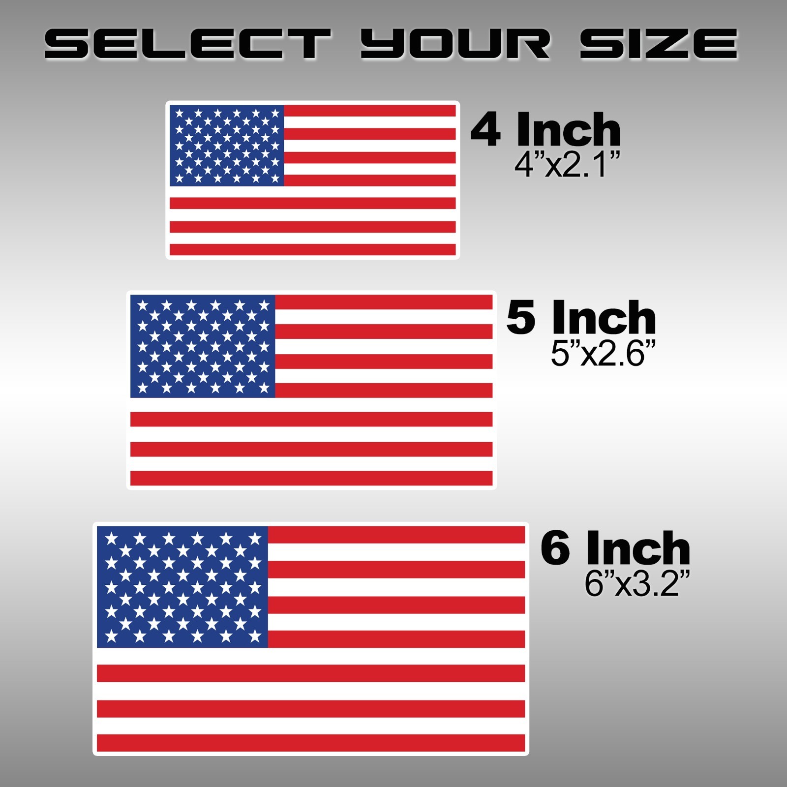 Pack of 4 American Flags 3M Laminated 5 Year Durability Outdoor Vehicle Sticker