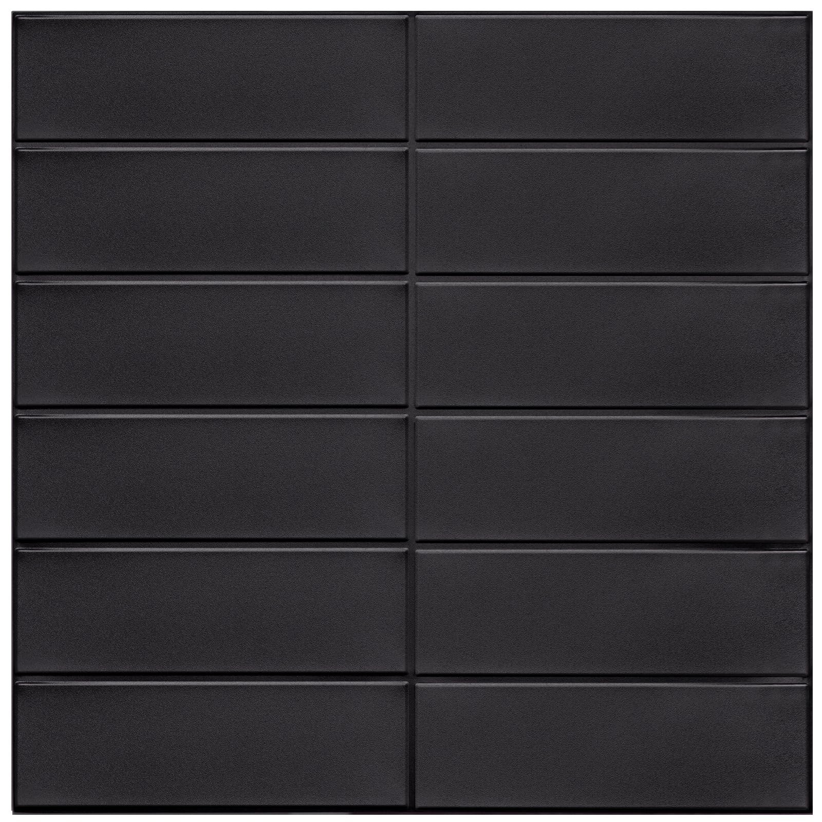 Backsplash Tile for Kitchen Peel and Stick, New Upgrade 12 x 12 inches, Black