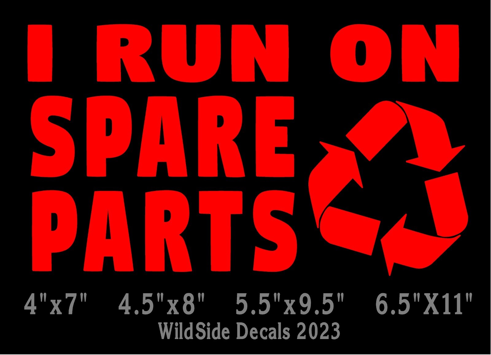 I Run On Spare Parts Decal Organ Transplant Vinyl Car Truck Laptop Sticker