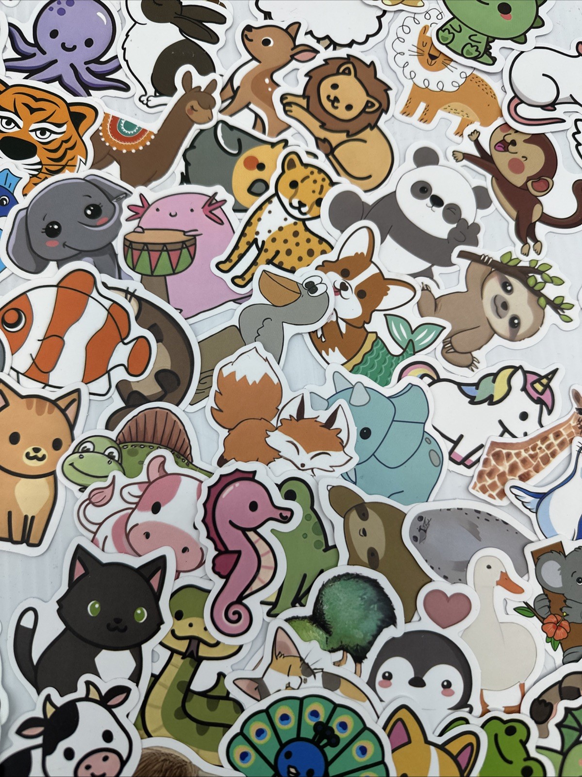 Lot Of 163 Random Small Animal Stickers Decals {HH}