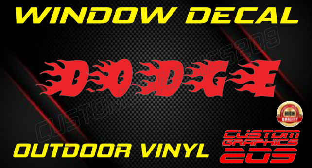 Custom Flame Text Truck Car Window Decal Oracal 651 Waterproof Vinyl