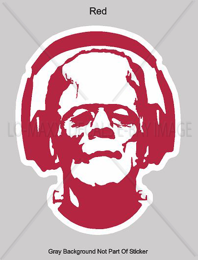 Frankenstein With Headphones Spooky Cool Hot Monster Art Decor Printed Sticker