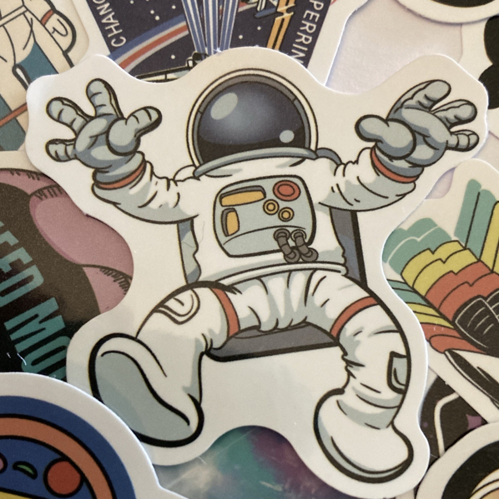 25 Assorted Space Astronaut Vinyl Stickers Set – Planets, Removable, Multicolor