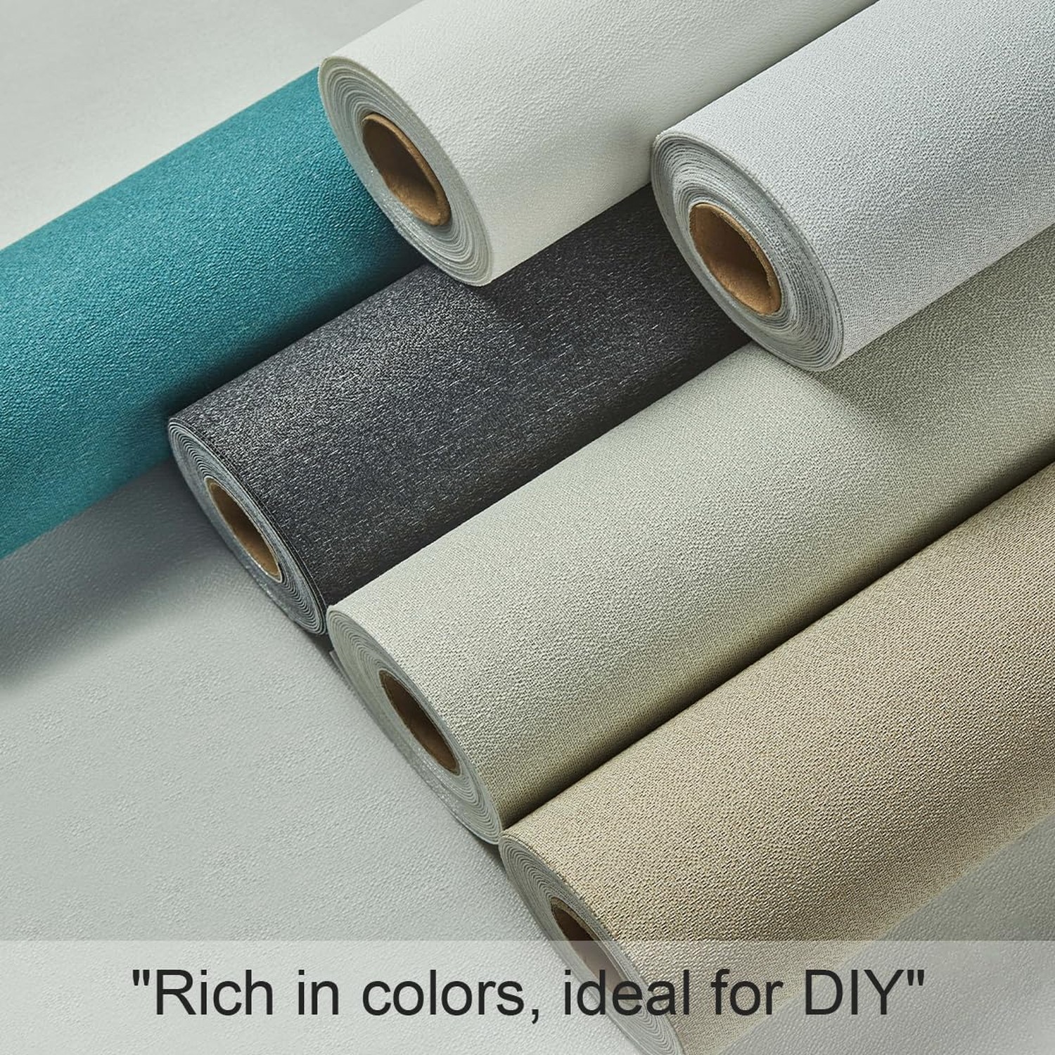 Fabric Grasscloth Texture Self-Adhesive Wallpaper Linen Peel and Stick Wallpa…