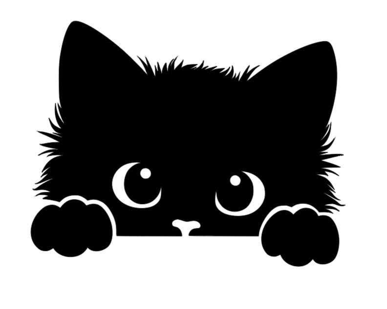 Peeking Cat Kitten Kitty Vinyl Decal Sticker Car Truck Window Laptop