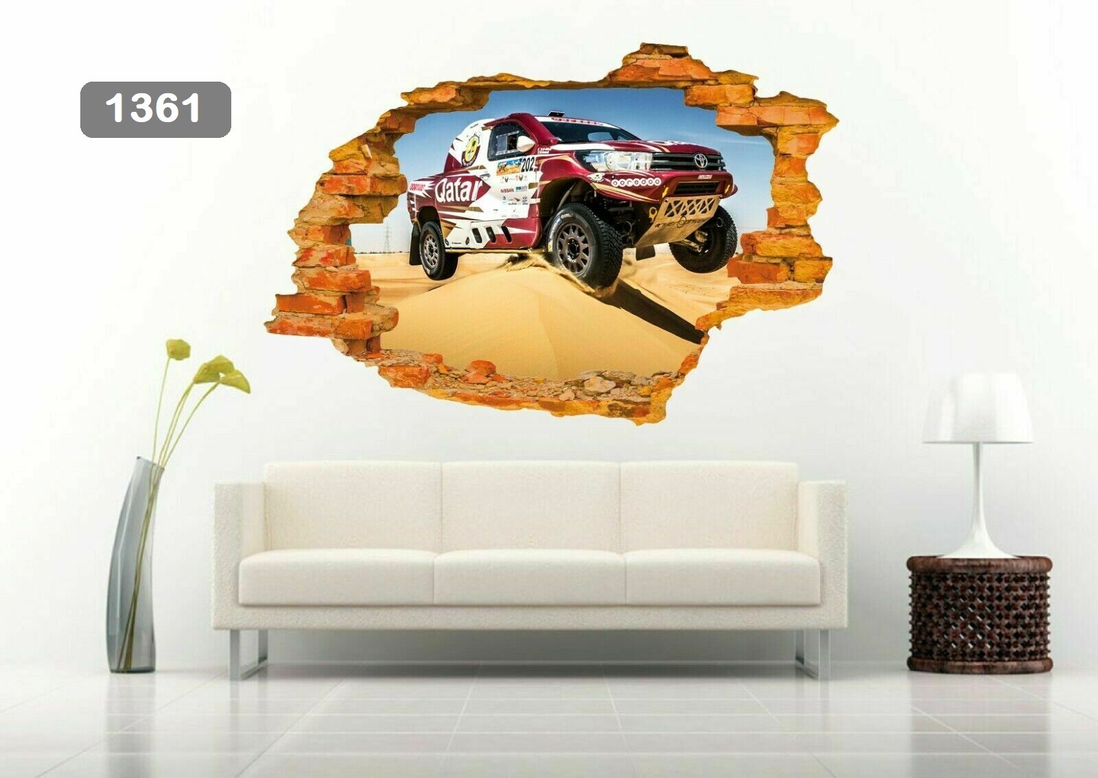 Master Truck Force Dakar Rally Dubai Pickup 3D Wall Sticker Vinyl Decal Mural