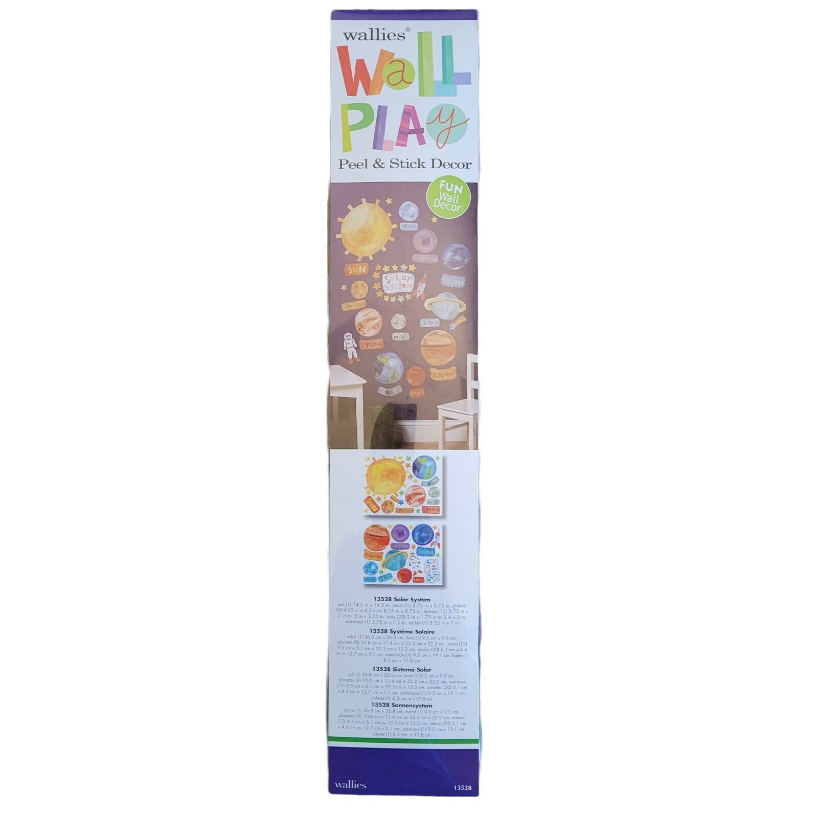 NOB Wallies Wall Play Solar System Space Astronaut Sun Stars Peel & Stick Decor