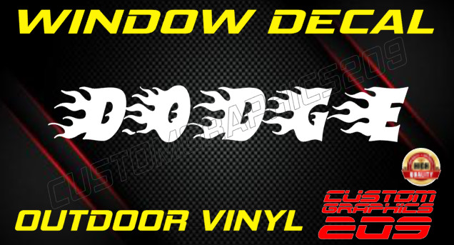 Custom Flame Text Truck Car Window Decal Oracal 651 Waterproof Vinyl