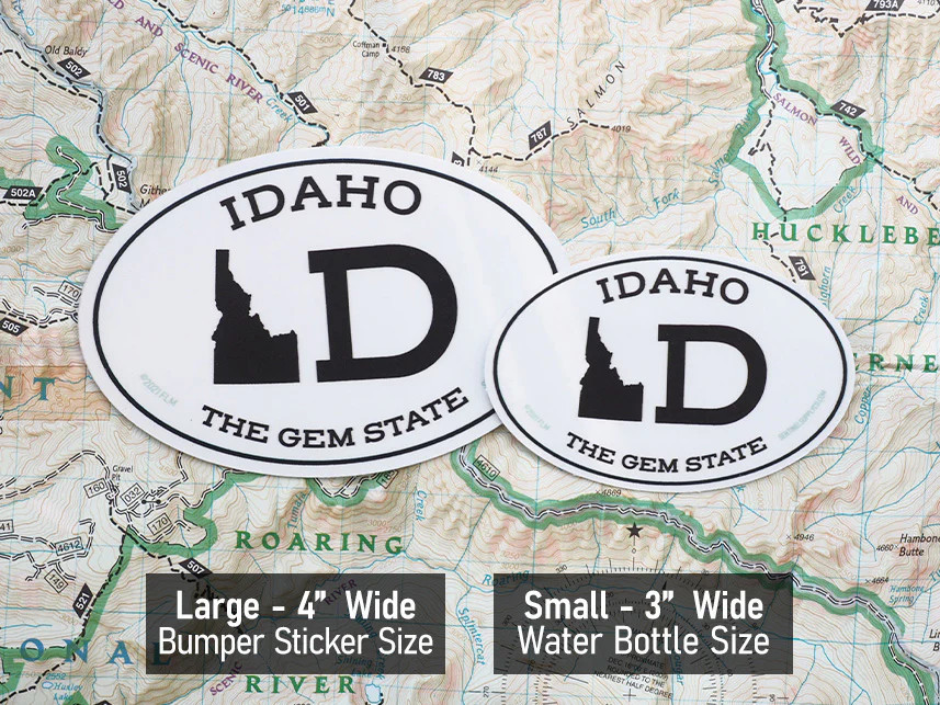 White Oval Idaho Bumper Sticker