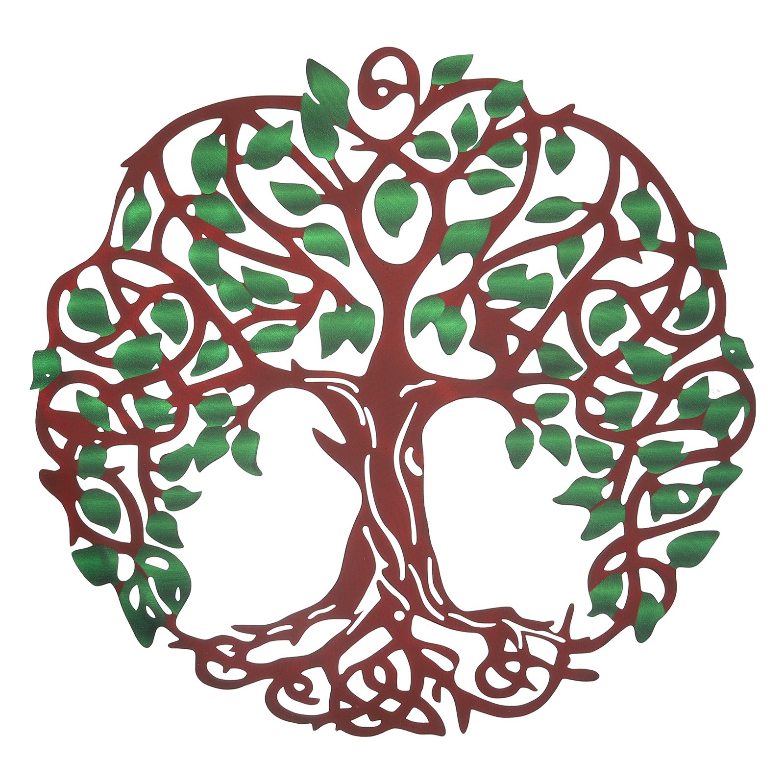 Metal Tree Wall Decor Tree of Life Wall Sculpture Decoration Green Brown