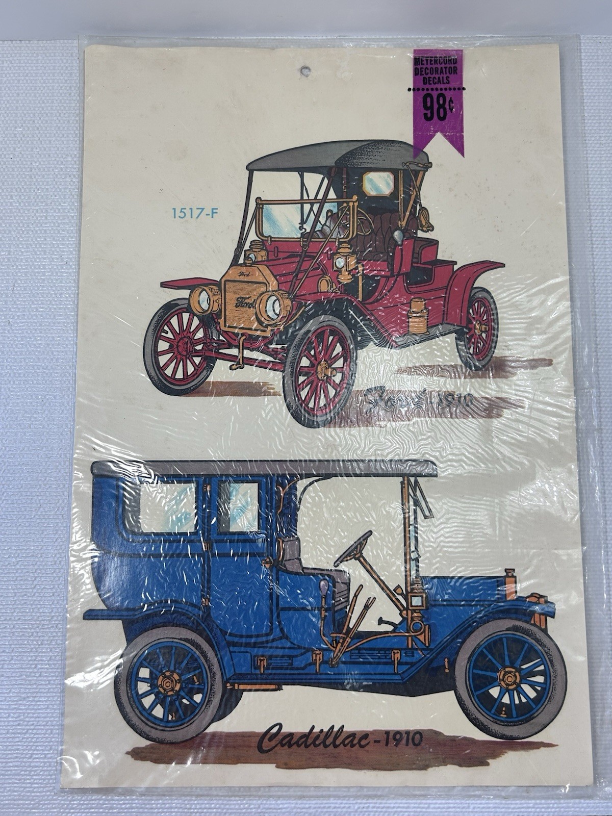 Vintage Meyercord Decals Classic Cars Retro Ford Cadillac Stickers Decor