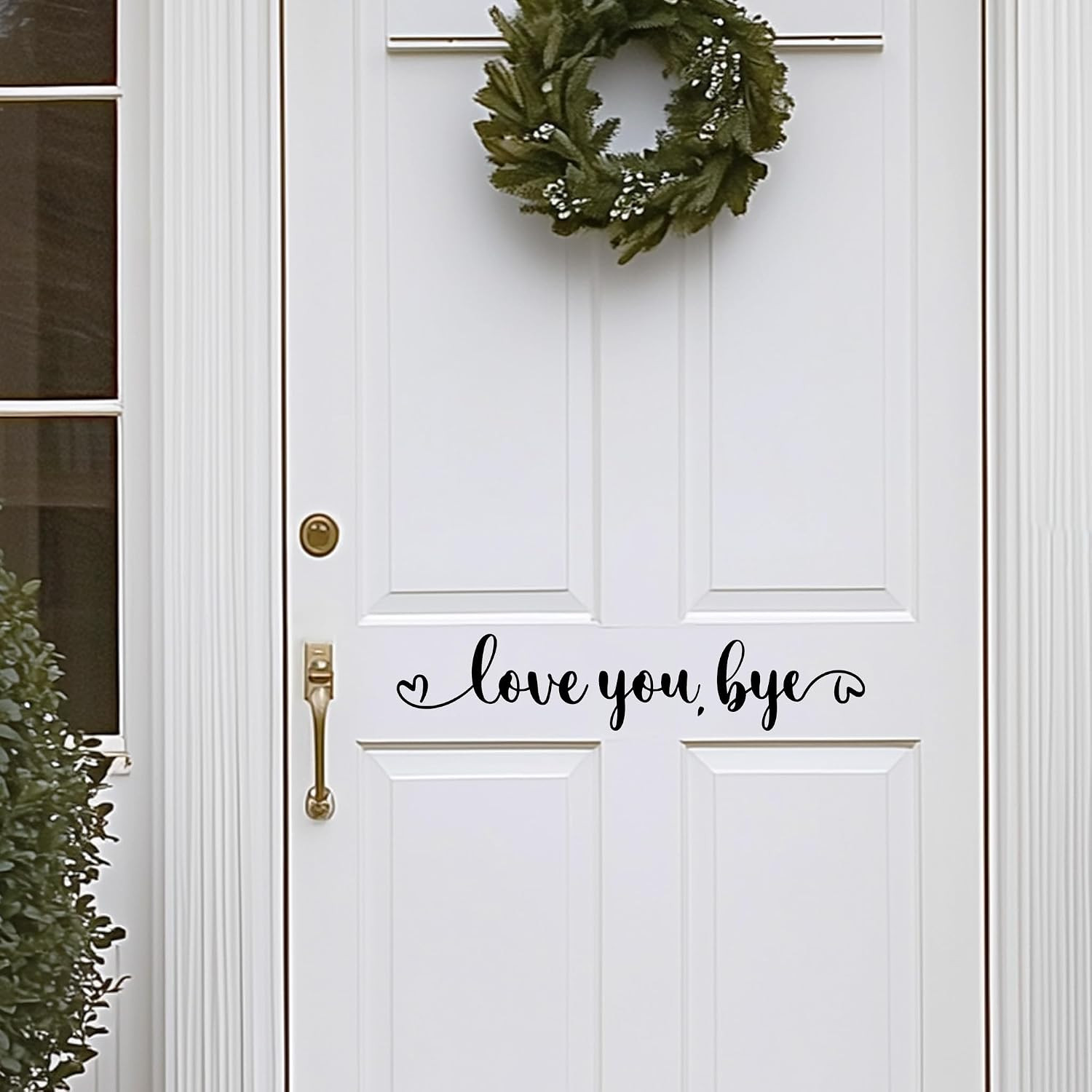 “Love You, Bye” Door Decal – Black Vinyl Entrance Wall Sticker – Farmhouse Home