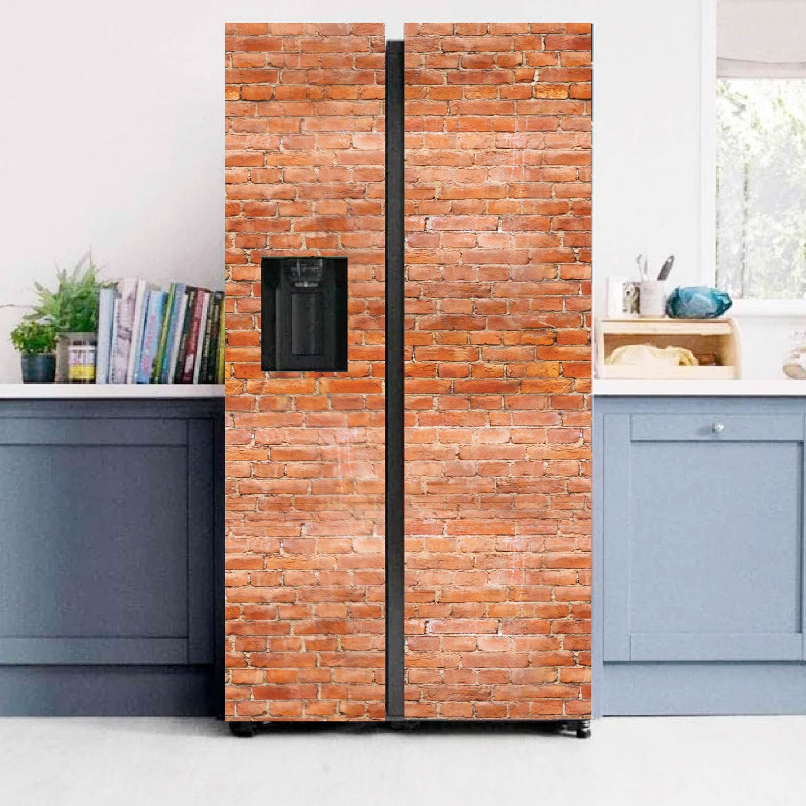 Natural Stone Fridge Vinyl Wrap Waterproof Cover