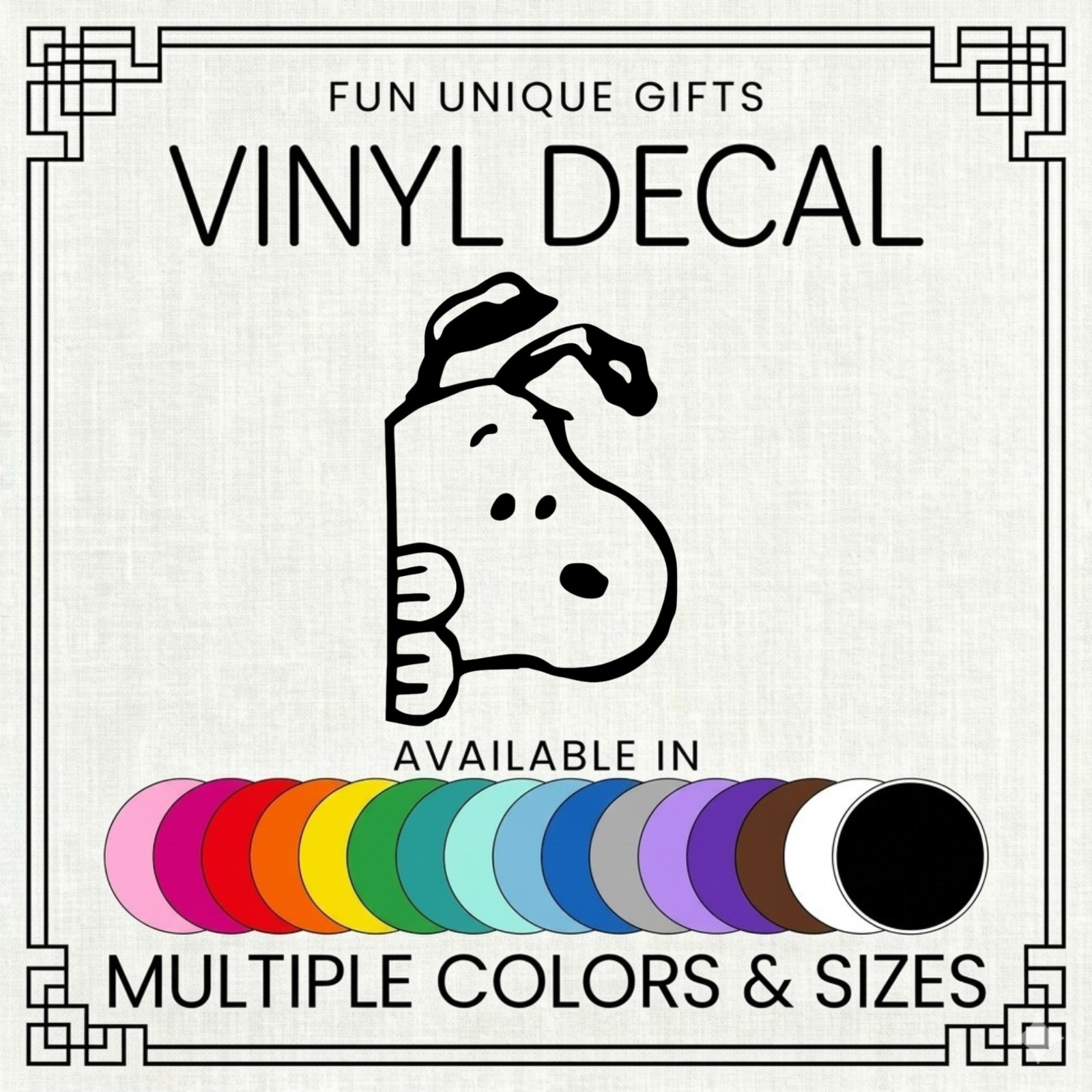 Peeking Snoopy Vinyl Decal Sticker -Multiple Colors & Sizes- SHIPS FREE!
