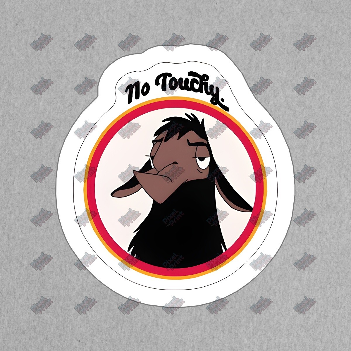 Funny No Touchy Llama Vinyl Sticker Cute Animal Decal for Laptops, #887825