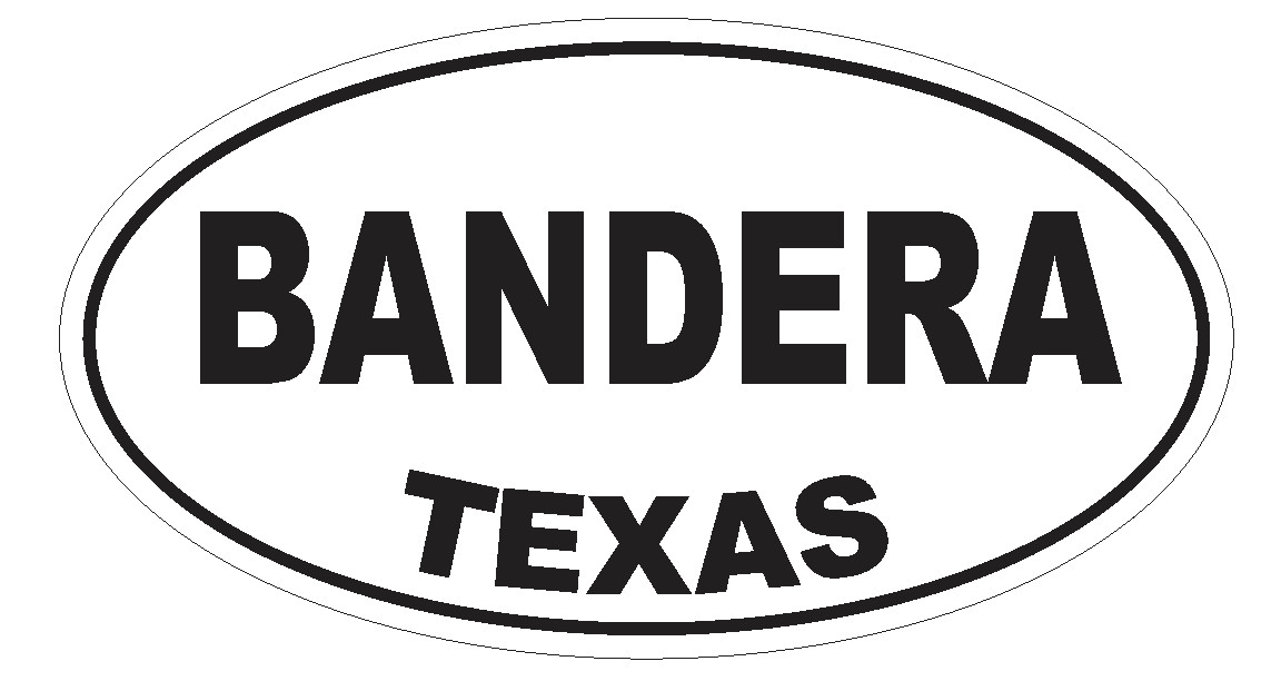 Bandera Texas Oval Bumper Sticker or Helmet Sticker D3204 Euro Oval
