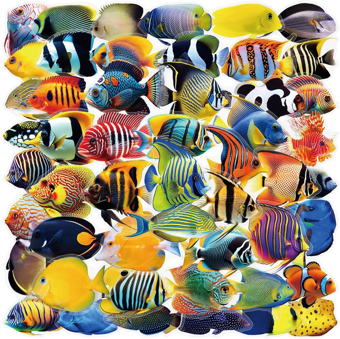 50PCS Marine Animal Stickers, Waterproof Underwater Sea Animal Decals