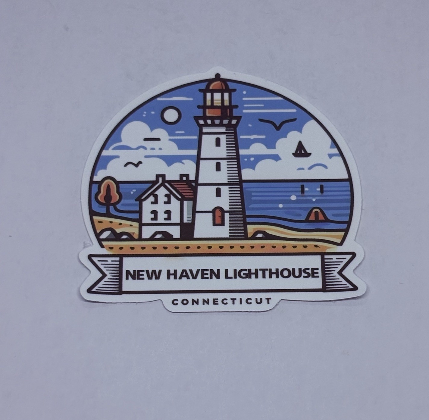 Connecticut State New Haven Lighthouse Sticker Vinyl USA Travel Souvenir Art Tc6