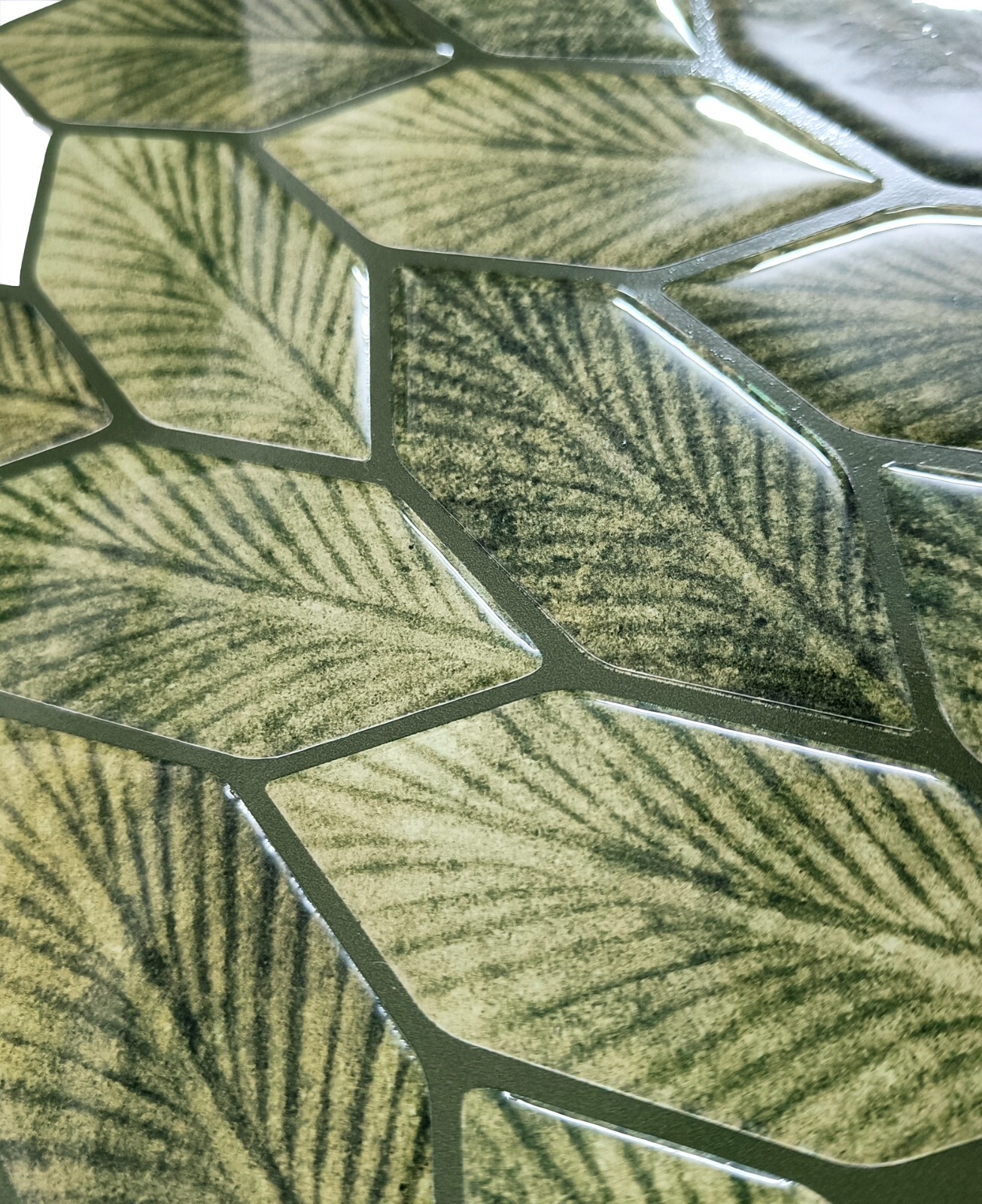 3D Petal Peel and Stick Tiles for Wall Beige and Light Olive Green Stick on Tile