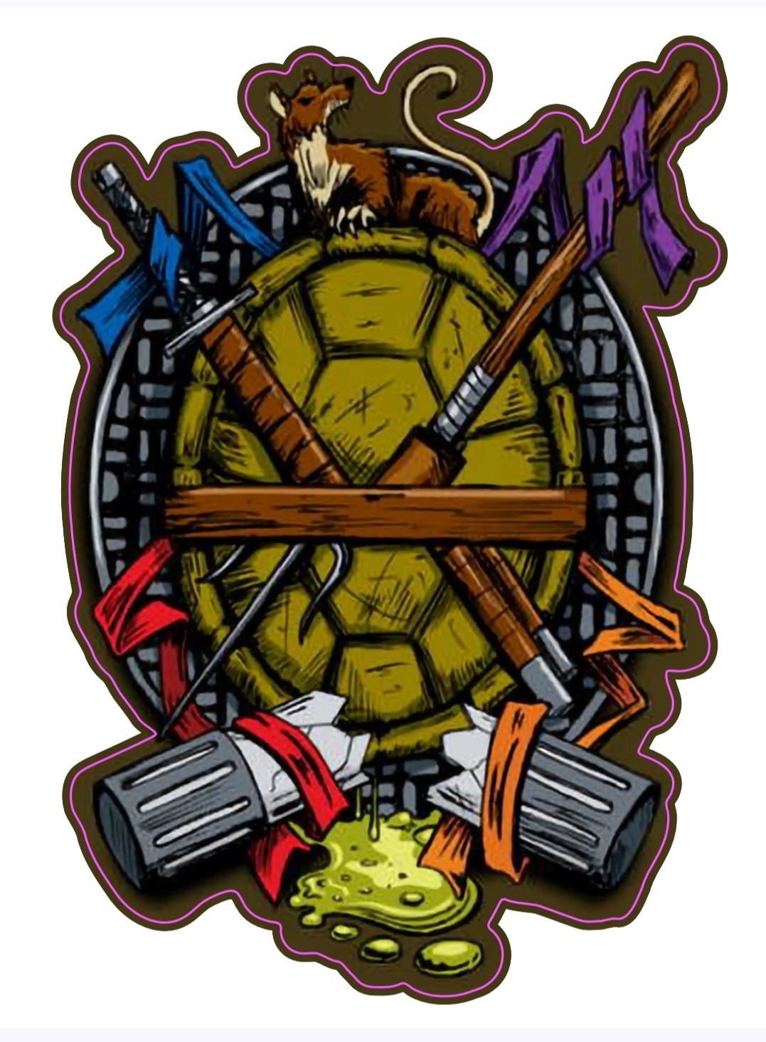 TMNT STICKER X VYNIL HIGH-GLOSS DIE-CUT STICKER X 3X2 INCHES STICKER X