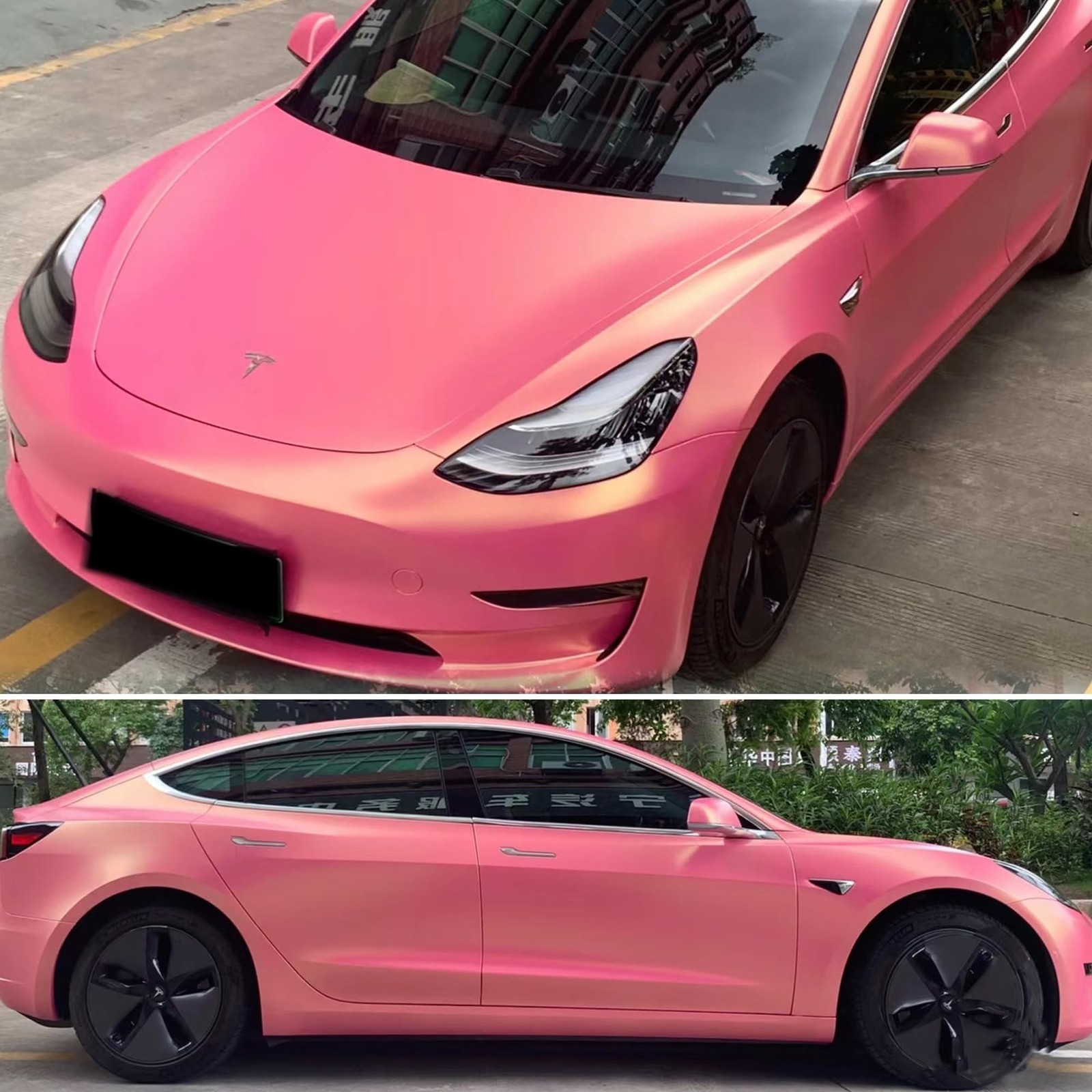 AuMoHall Bright Pink Charming Diamond Gold Metallic Chameleon Vinyl Wrap