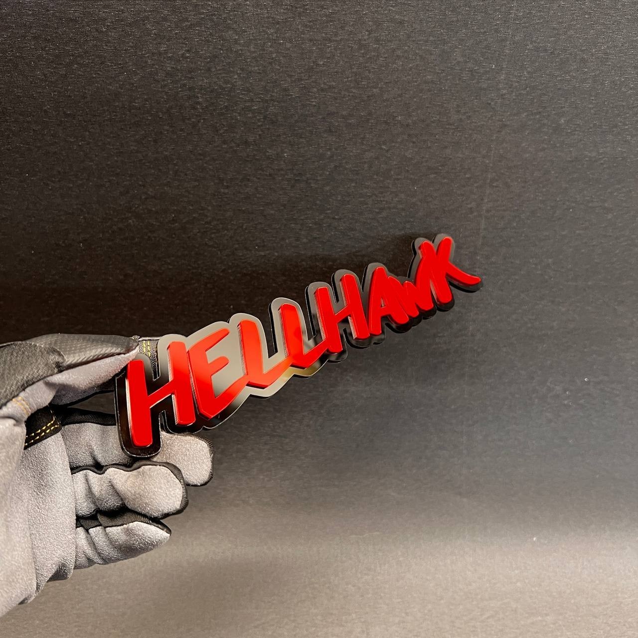 1X hellhawk Custom 3D Text Car Badge Fender Emblem Tailgate Toolbox Decal