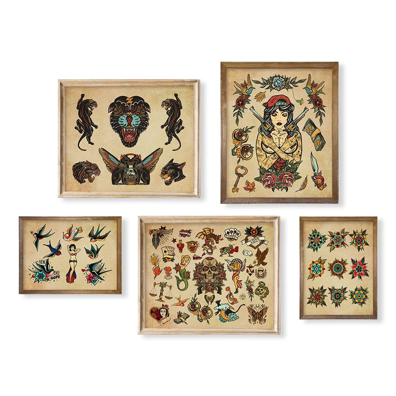Vintage Tattoo Flash Wall Art & Decor – Gifts for Tattooist – Tattoo Poster P…