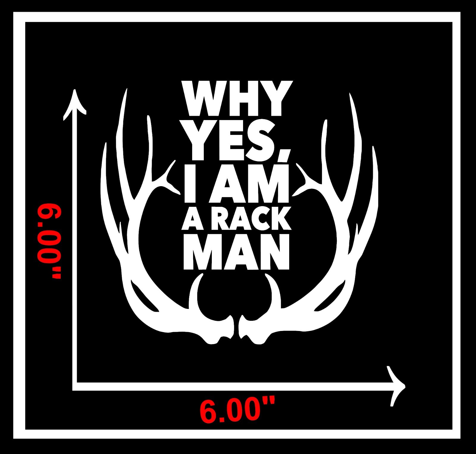 Rack Man Antlers Vinyl Decal Sticker Premium Quality many color