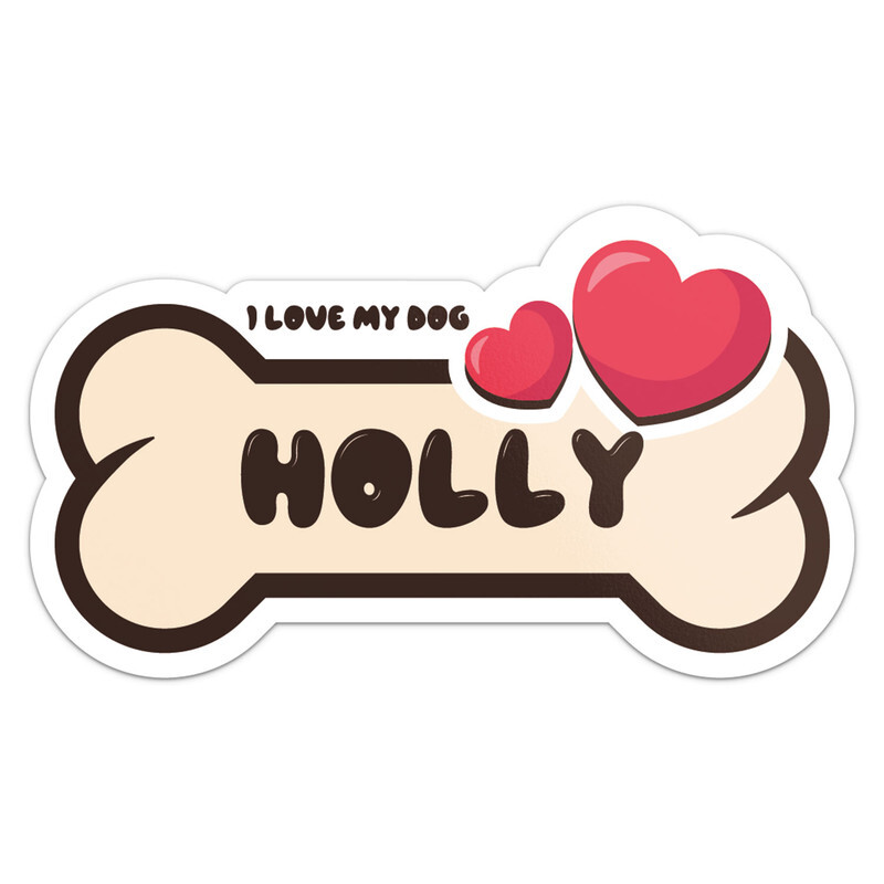 Holly Dog Name Vinyl Decal Waterproof Car Bumper Sticker