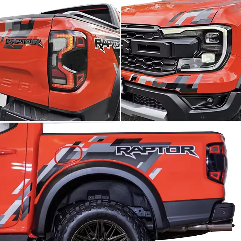 Aftermarket Blackout Bedside, Tailgate & Bumper Decal Kit for Ford Ranger (2022–
